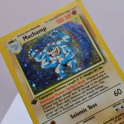 Pokemon TCG - Machamp 8/102 Base Set Holo Rare WOTC 1999 - HP - Image 1