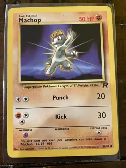 Pokemon TCG Machop Team Rocket 59 Regular Unlimited Common LP - Image 1