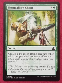 Magic The Gathering RAVNICA REMASTERED HORNCALLER'S CHANT green card MTG - Image 1