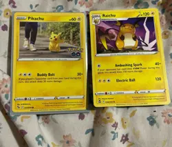 Pokemon TCG Pikachu & Raichu Card Set - Buddy Bolt & Electric Ball - Image 1