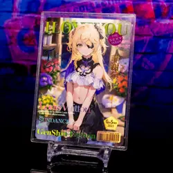 Fischl Trading Card Genshin Impact Magazine Cover Custom Holo Foil Waifu - Image 2