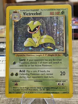 Victreebel 14/64 Rare Holo Jungle Set Pokemon Card Scratches on Holo HP - Image 1