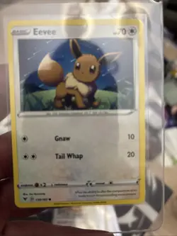 Pokemon Eevee TCG Sword & Shield Vivid Voltage Reverse Holo Card 130/185 Common - Image 1