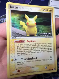 Pokemon TCG Ditto Card Pikachu 63/113 EX Delta Species Holo Stamped NM - Image 2