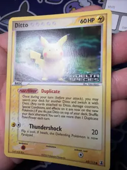 Pokemon TCG Ditto Card Pikachu 63/113 EX Delta Species Holo Stamped NM - Image 3