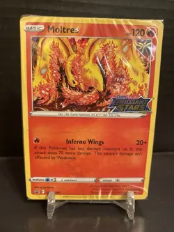 Moltres SWSH185 Brilliant Stars Black Star Prerelease Promo SEALED Pokemon Card - Image 1