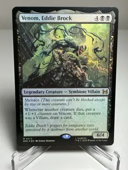 2025 MTG Venom, Eddie Brock 0012 Marvel's Spider-Man Legendary Creature Foil - Image 1