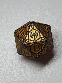 Magic The Gathering MTG Kaldheim Gold Oversized Spindown Die Dice D20 - Image 1