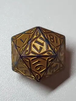 Magic The Gathering MTG Kaldheim Gold Oversized Spindown Die Dice D20 - Image 2