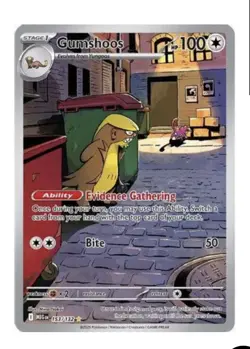 2025 Pokemon English Gumshoos 153/132 Illustration Rare Mega Evolution NM - Image 1