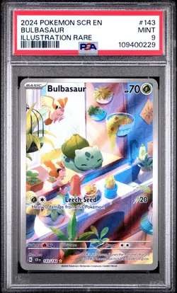 2024 POKEMON SCR EN-STELLAR CROWN ILLUSTRATION RARE #143 BULBASAUR PSA 9 - Image 1