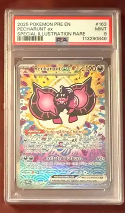 Pokemon Prismatic English Pecharunt Ex Special Illustration Rare 163/131 PSA 9 - Image 1