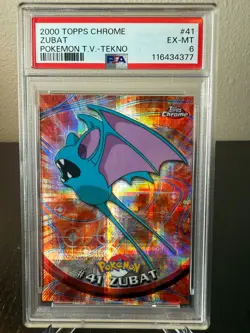 Pokemon 2000 Topps Chrome Zubat Tekno PSA 6 Excellent-Mint #41 - Image 1