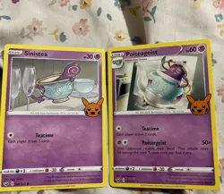 Pokemon 2023 Halloween Trick-or-Trade Stamped Sinistea Polteageist 089 090/202 - Image 1