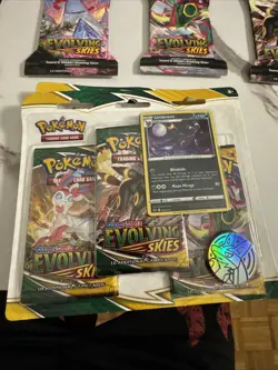 Pokemon TCG Evolving Skies BUNDLE! 2 ETB’s 3 Three Pack Boosters & 8 Booster PKS - Image 3