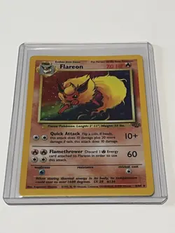 Pokemon TCG Flareon 3/64 Jungle Set Holo Rare WOTC 1999 Vintage Card - Image 1