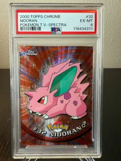 Pokemon 2000 Topps Chrome Nidoran Spectra PSA 6 Excellent-Mint #32 - Image 1