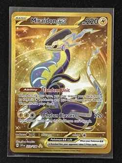 Pokemon TCG Scarlet & Violet Miraidon EX Hyper Rare Holo Card 253/198 - Image 1