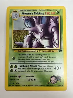 Giovanni's Nidoking 7/132 Holo Rare Pokemon Card Gym Challenge WOTC - Image 1