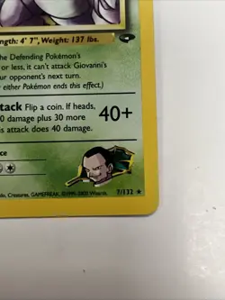 Giovanni's Nidoking 7/132 Holo Rare Pokemon Card Gym Challenge WOTC - Image 5