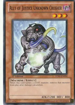 YUGIOH Ally of Justice Unknown Crusher Starstrike Blast STBL-EN094 Com 1st Ed LP - Image 1