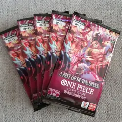 One Piece Card Game - OP11 Fist of Divine Speed X5 Booster Packs - Image 1