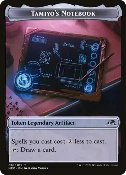 1x Tamiyo's Notebook Token, Kamigawa: Neon Dynasty Tokens, Magic the Gathering - Image 1