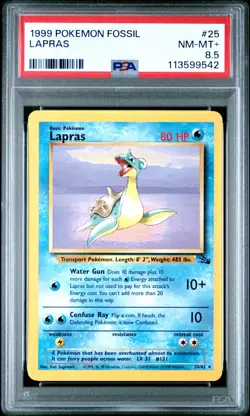1999 POKEMON FOSSIL #25 LAPRAS PSA NM-MT+ 8.5 - Image 1