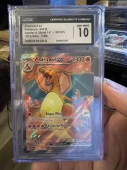 🔥🔥 CGC 10 Charizard Ex 183/165 151 Ultra Rare Holo Pokemon Card English - Image 1