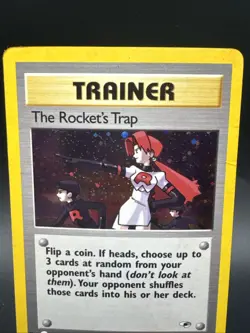 POKEMON TCG THE ROCKET'S TRAP 19/132 GYM HEROES HOLO SWIRL - Image 2