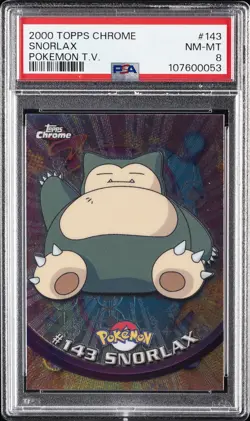 2000 TOPPS CHROME POKEMON T.V. #143 SNORLAX PSA 8 - Image 1