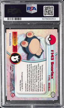 2000 TOPPS CHROME POKEMON T.V. #143 SNORLAX PSA 8 - Image 2