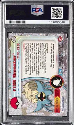 2000 TOPPS POKEMON TV ANIMATION SER 3 FOIL #139 OMASTAR PSA 10 - Image 2