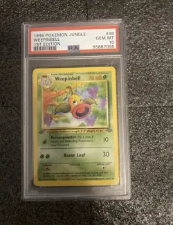 Pokemon 1999 Jungle 1st Edition Weepinbell PSA 10 - Image 1