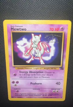 Vintage Pokemon Black Star Promo - Mewtwo #3 (Movie Promo Stamp) - LP - Image 1