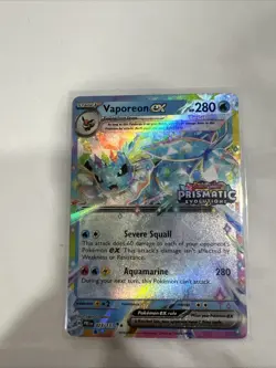 Pokemon TCG Prismatic Evolutions Vaporeon ex 023/131 Stamped Promo Surprise Box - Image 1