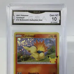 2021 Pokemon McDonald's Collection Promo 10/25 Cyndaquil GMA 10 Gem Mint - Image 2
