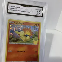 2021 Pokemon McDonald's Collection Promo 10/25 Cyndaquil GMA 10 Gem Mint - Image 5