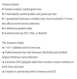 2 × WORLD RECORD BREAKS: GUINNESS POKEMON BOX (5 SLABS INCLUDING 1/1 CERTIFIED - Image 2