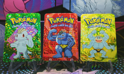 Pokemon Nintendo Vending Prism Holo Vintage Sticker Machop Machamp Machoke rare - Image 1