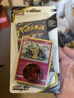 Pokemon Team Up Checklane Blister Pack Mimikyu Promo SM163 - Image 1
