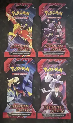 Pokemon TCG: Destined Rivals Sleeved Blister Packs X 4 (Art Set) - Image 1