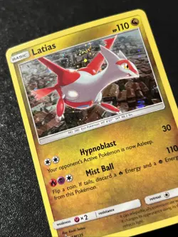 Latias SM135 NM Cosmo Holo Cool Swirl Black Star Dragon Majesty Pokemon Promo! - Image 1