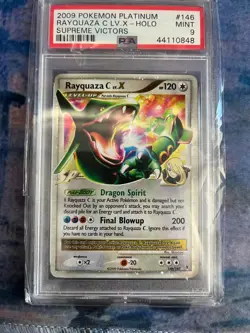 2009 Pokemon Platinum Supreme Victors #146 Rayquaza C LV.X Holo PSA MINT 9 - Image 1