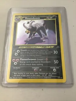 2001 Pokemon Neo Discovery 4/75 Houndoom 1st Edition Holo Rare (Light Crease) - Image 1