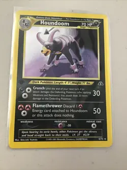 2001 Pokemon Neo Discovery 4/75 Houndoom 1st Edition Holo Rare (Light Crease) - Image 2