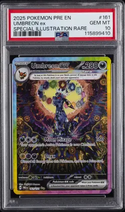 2025 POKEMON PRE EN-PRISMATIC EVOLUTIONS #161 UMBREON EX PSA 10 - Image 1