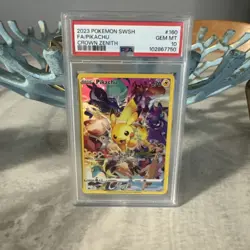 Pokemon Pikachu TCG Full Art Secret Rare Holo Card 160/159 Crown Zenith PSA 10 - Image 1