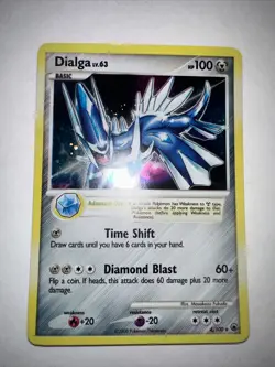 Holo Dialga 4/100 Majestic Dawn Holo Bleed Swirl 2008 Pokemon Card EX/NM - Image 1
