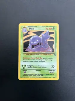 Pokemon TCG Muk Fossil Holo Rare 13/62 LP/MP Condition WOTC Vintage Card 1999 - Image 1
